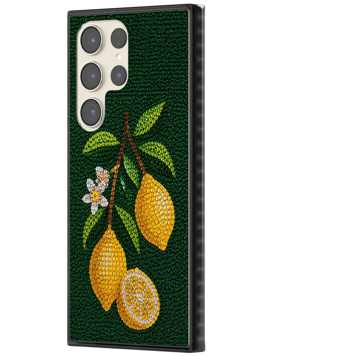 Beaded Lemons Samsung S22 Ultra / Samsung S23 Ultra / Samsung S24 Ultra Impact Black Phone Case side