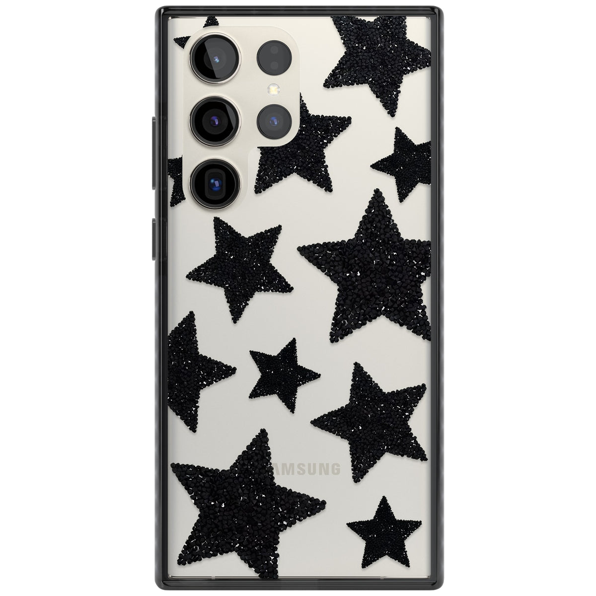 Beaded Black Stars Samsung S22 Ultra / Samsung S23 Ultra / Samsung S24 Ultra Impact Black Phone Case front