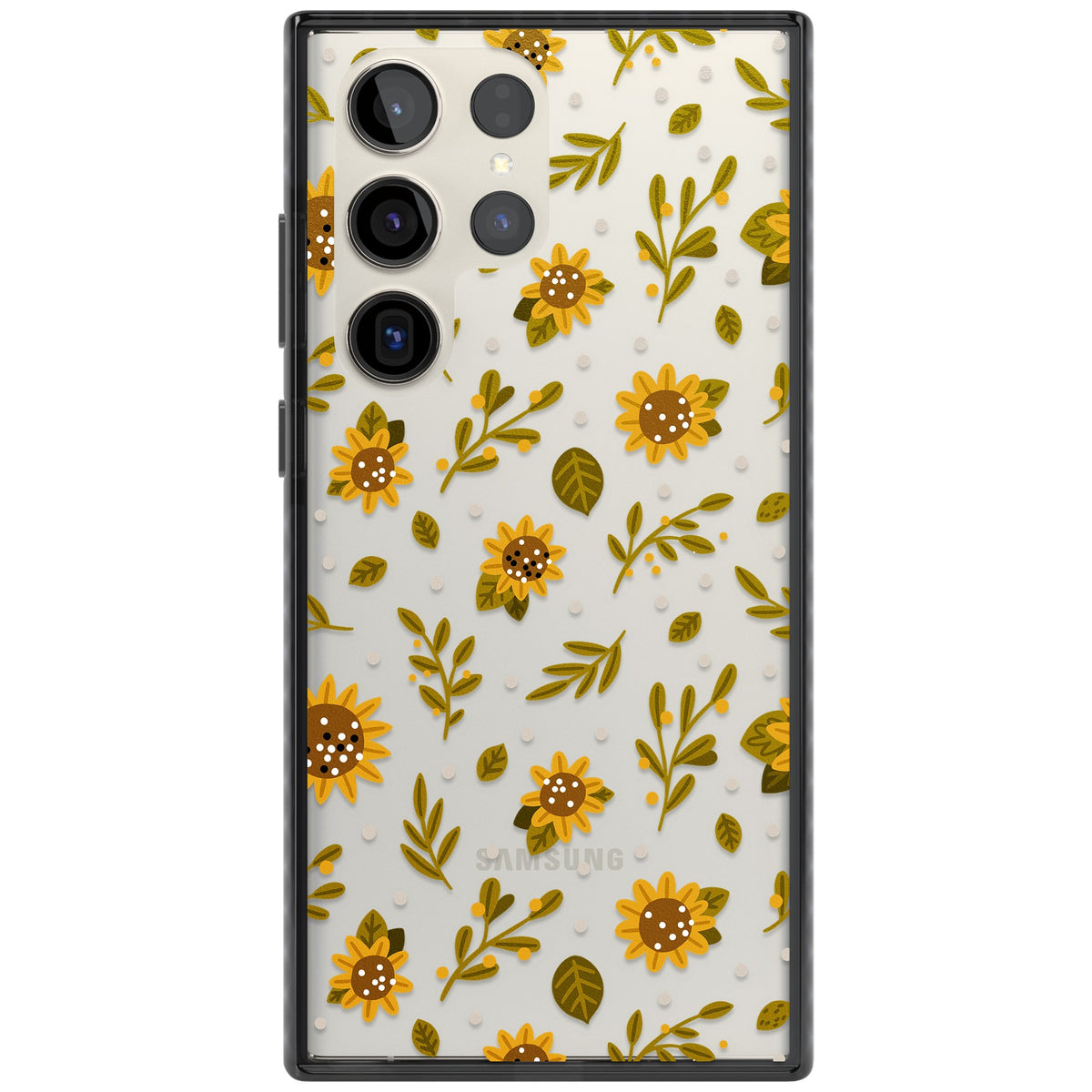 Bees & Sunflowers Samsung S22 Ultra / Samsung S23 Ultra / Samsung S24 Ultra Impact Black Phone Case front