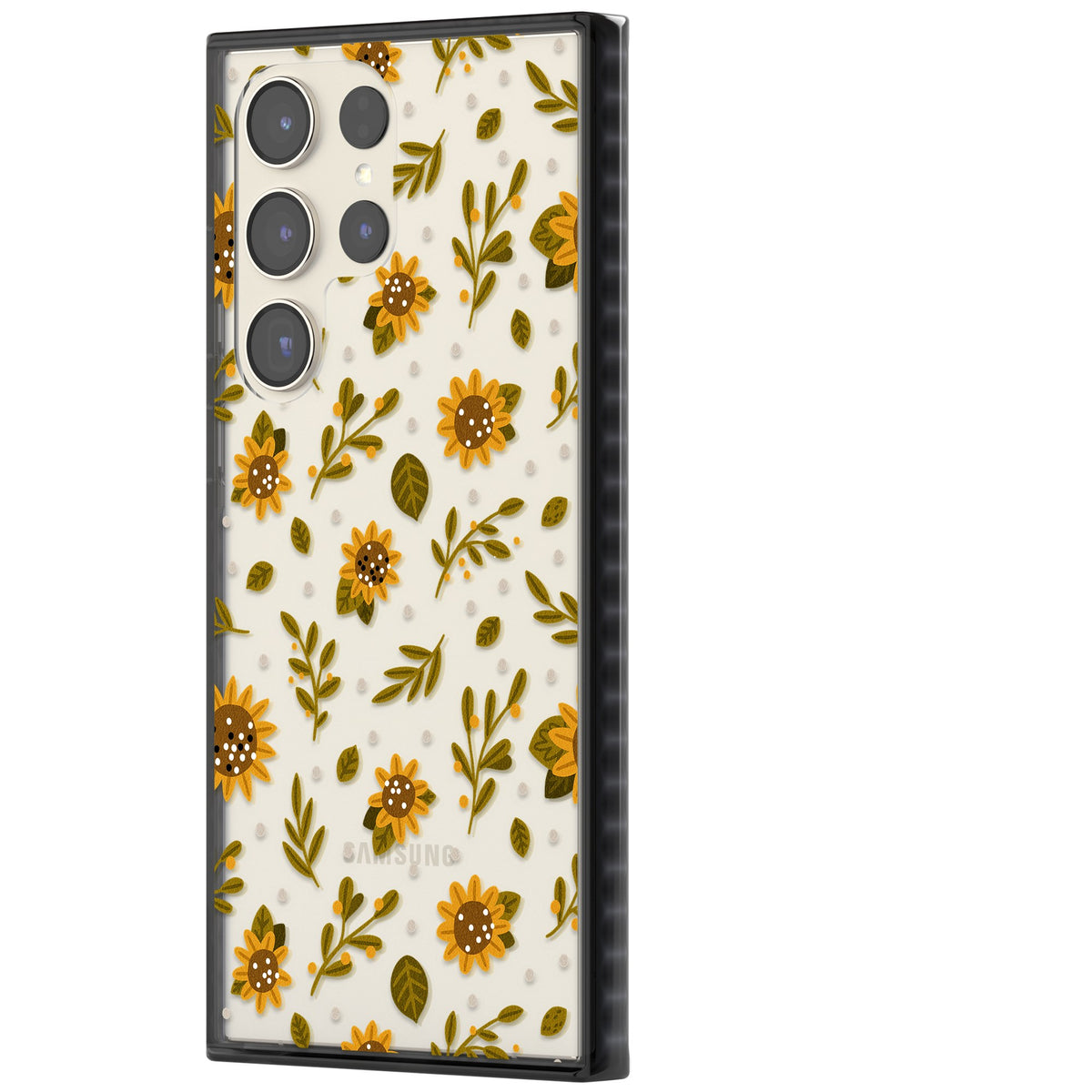 Bees & Sunflowers Samsung S22 Ultra / Samsung S23 Ultra / Samsung S24 Ultra Impact Black Phone Case side