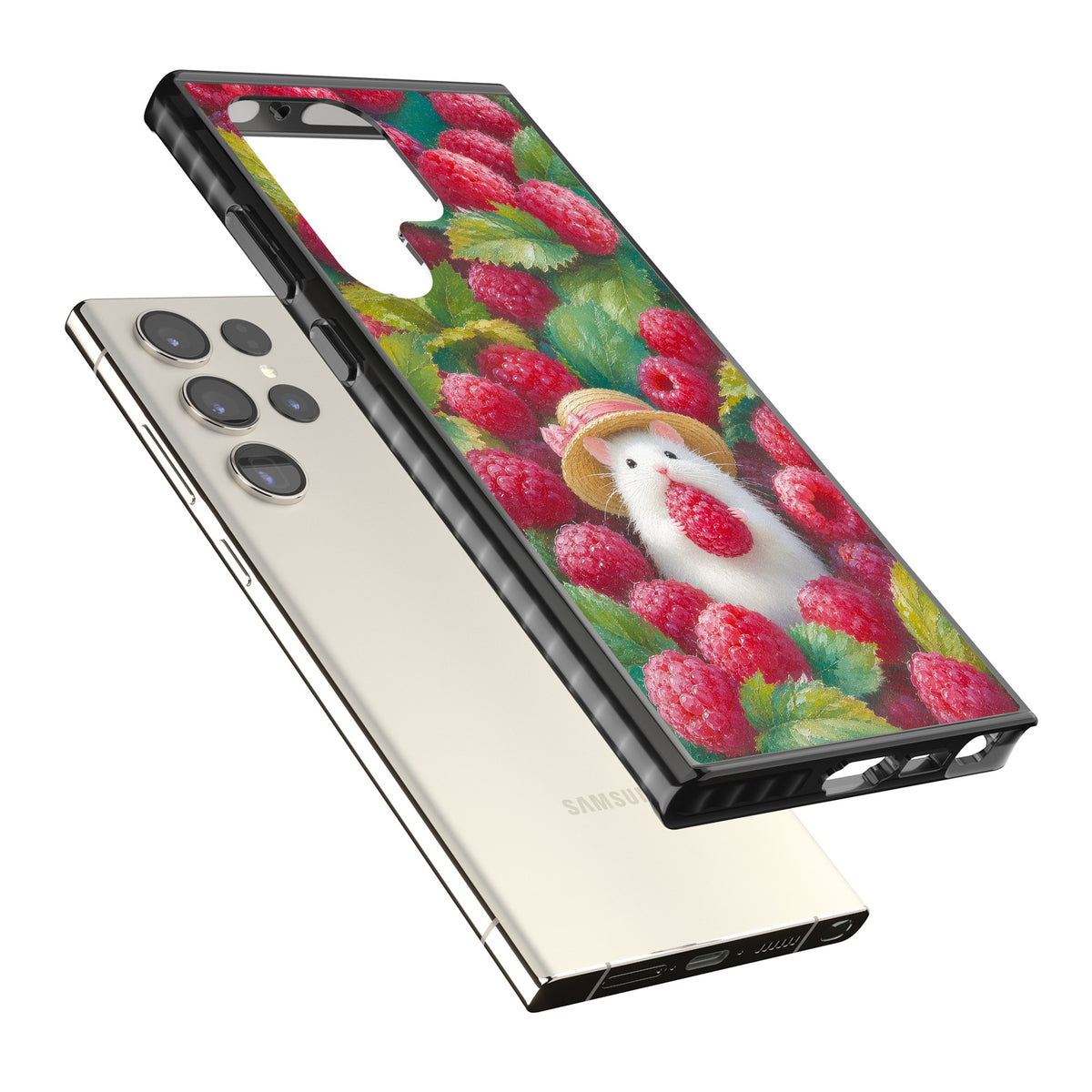 Berry Forager Samsung S22 Ultra / Samsung S23 Ultra / Samsung S24 Ultra Impact Black Phone Case angled