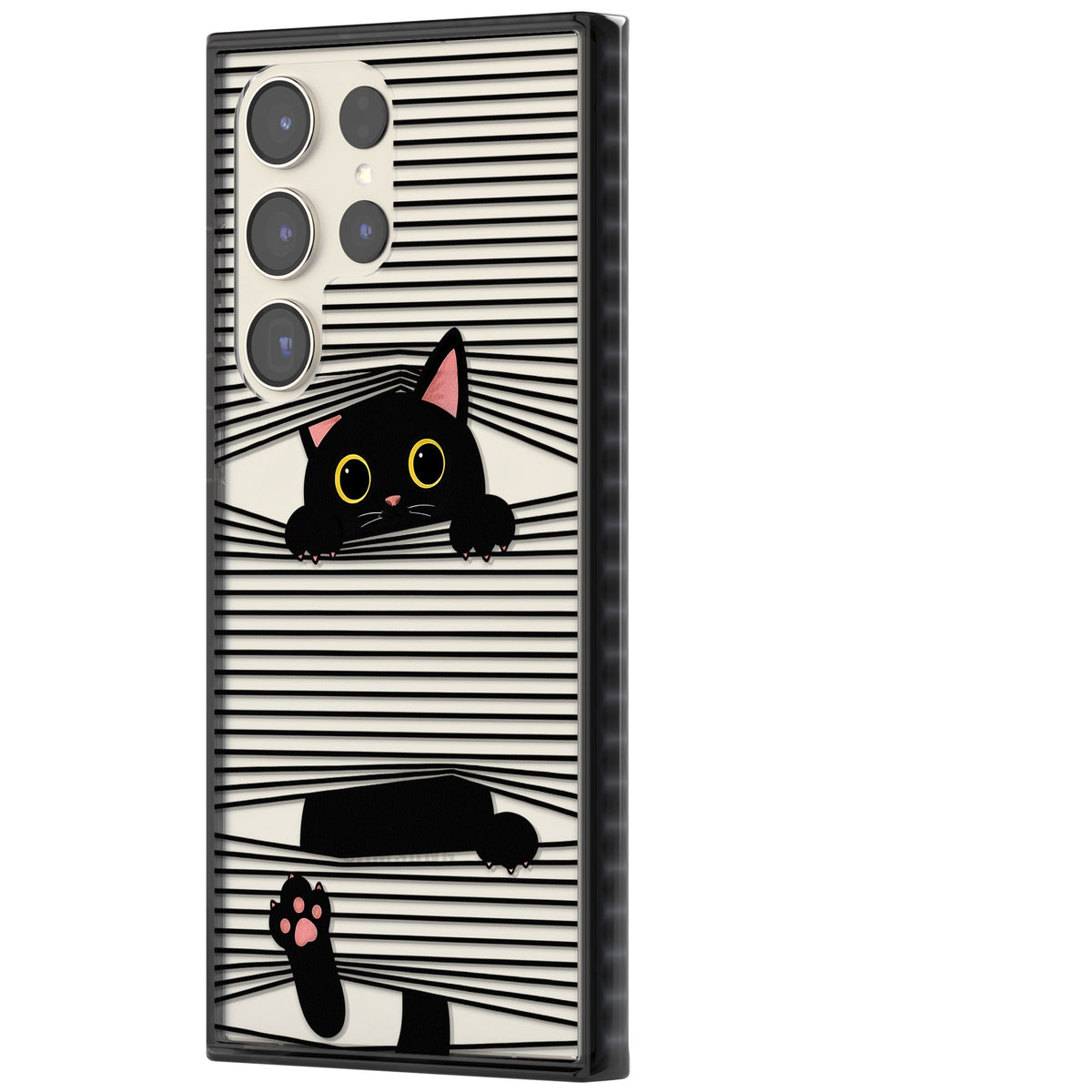 Peek-a-Boo Cat Samsung S22 Ultra / Samsung S23 Ultra / Samsung S24 Ultra Impact Black Phone Case side