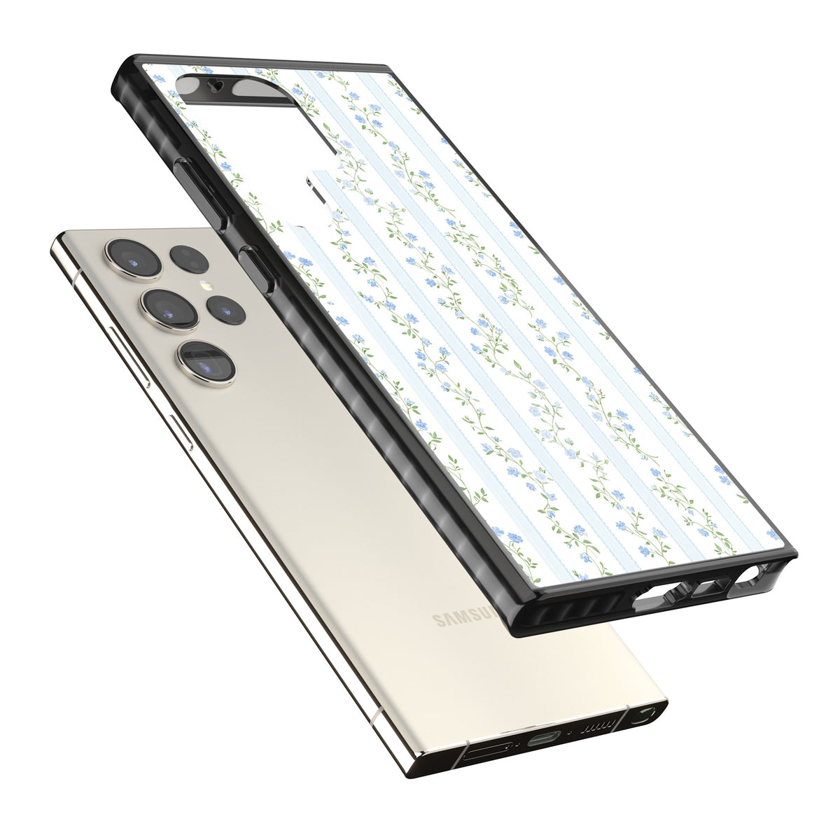 Bluebell Vine Samsung S22 Ultra / Samsung S23 Ultra / Samsung S24 Ultra Impact Black Phone Case angled