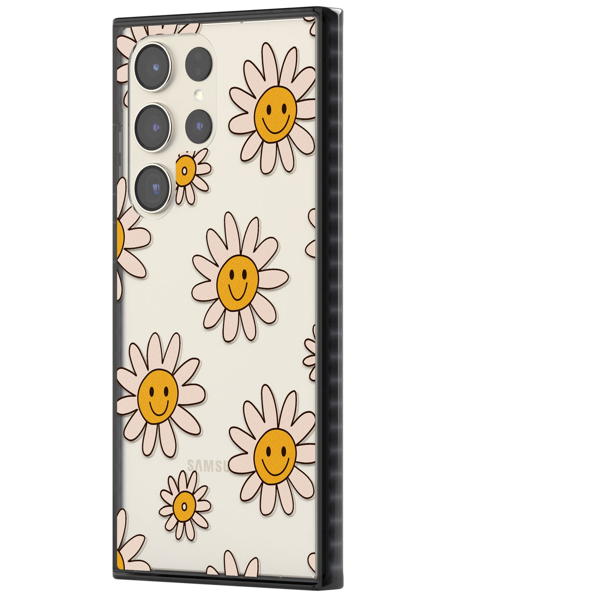 Daisy Faces Samsung S22 Ultra / Samsung S23 Ultra / Samsung S24 Ultra Impact Black Phone Case side