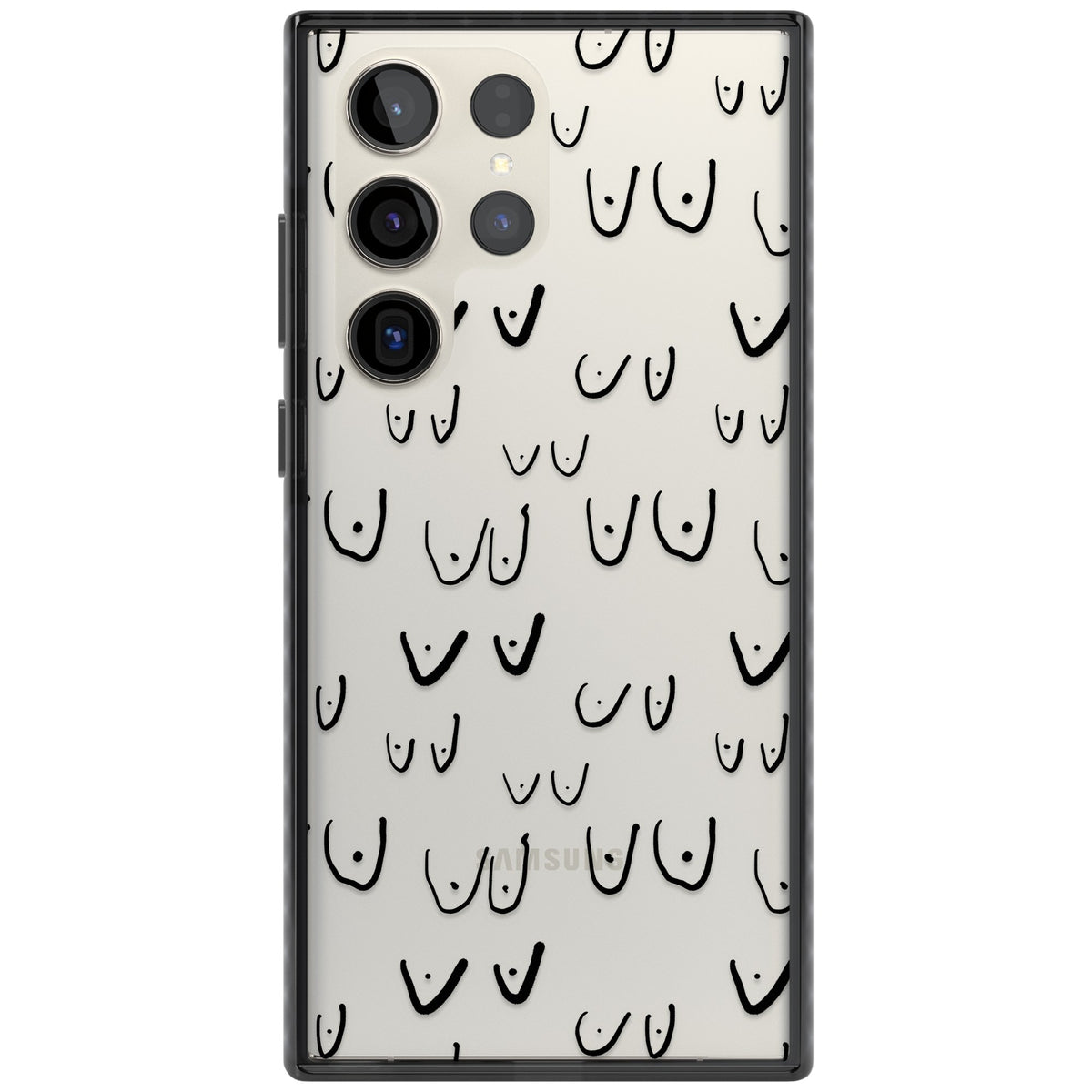 Boob Pattern (Black) Samsung S22 Ultra / Samsung S23 Ultra / Samsung S24 Ultra Impact Black Phone Case front