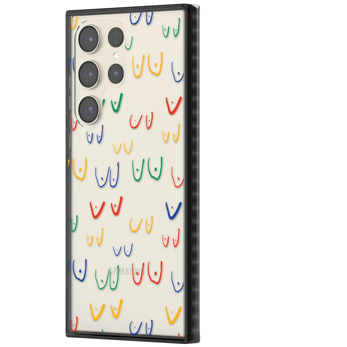 Boob Pattern (Multicolour) Samsung S22 Ultra / Samsung S23 Ultra / Samsung S24 Ultra Impact Black Phone Case side