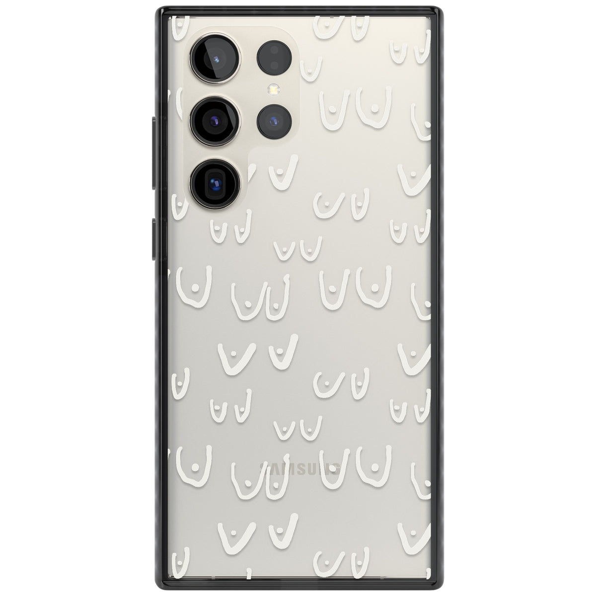 Boob Pattern (White) Samsung S22 Ultra / Samsung S23 Ultra / Samsung S24 Ultra Impact Black Phone Case front