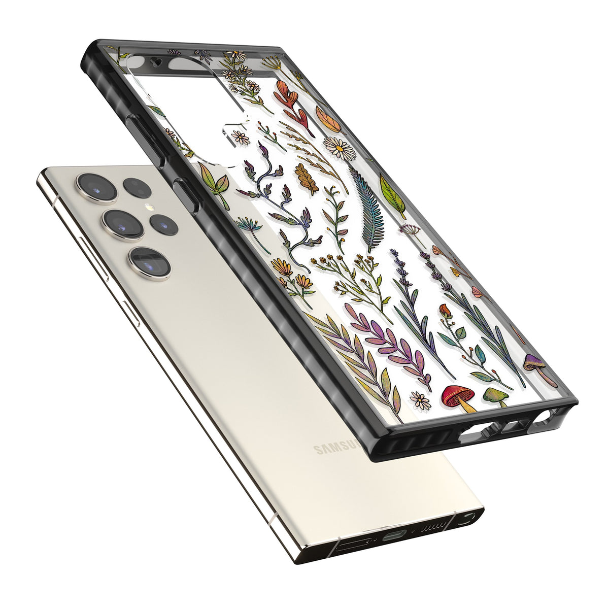 Autumn Wildflowers Samsung S22 Ultra / Samsung S23 Ultra / Samsung S24 Ultra Impact Black Phone Case angled