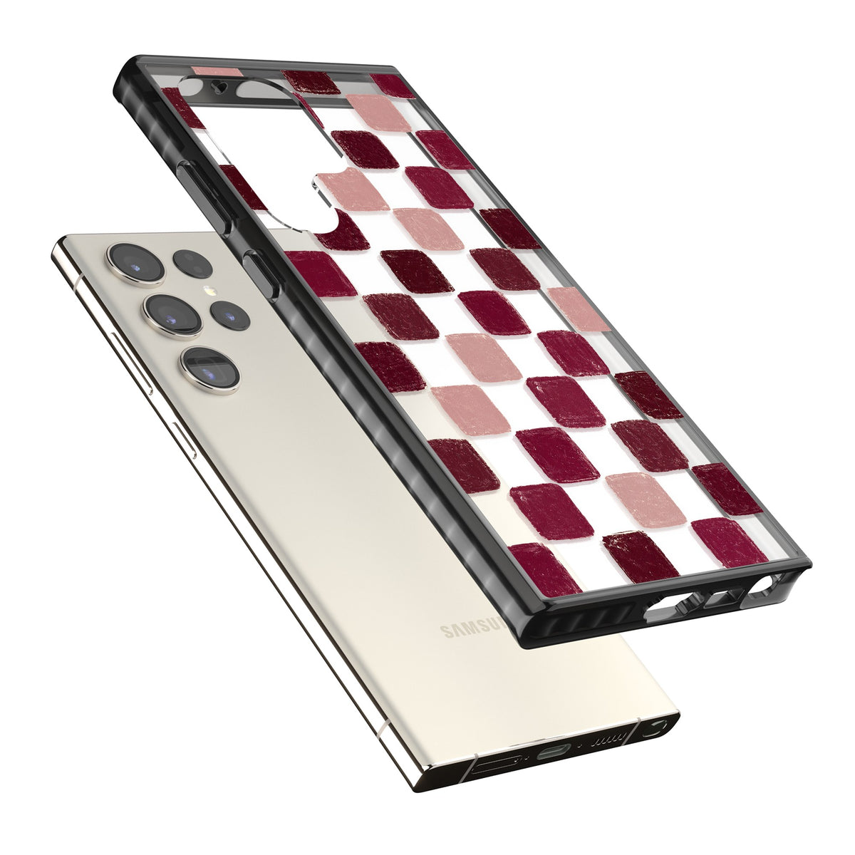 Date Swatches Samsung S22 Ultra / Samsung S23 Ultra / Samsung S24 Ultra Impact Black Phone Case angled