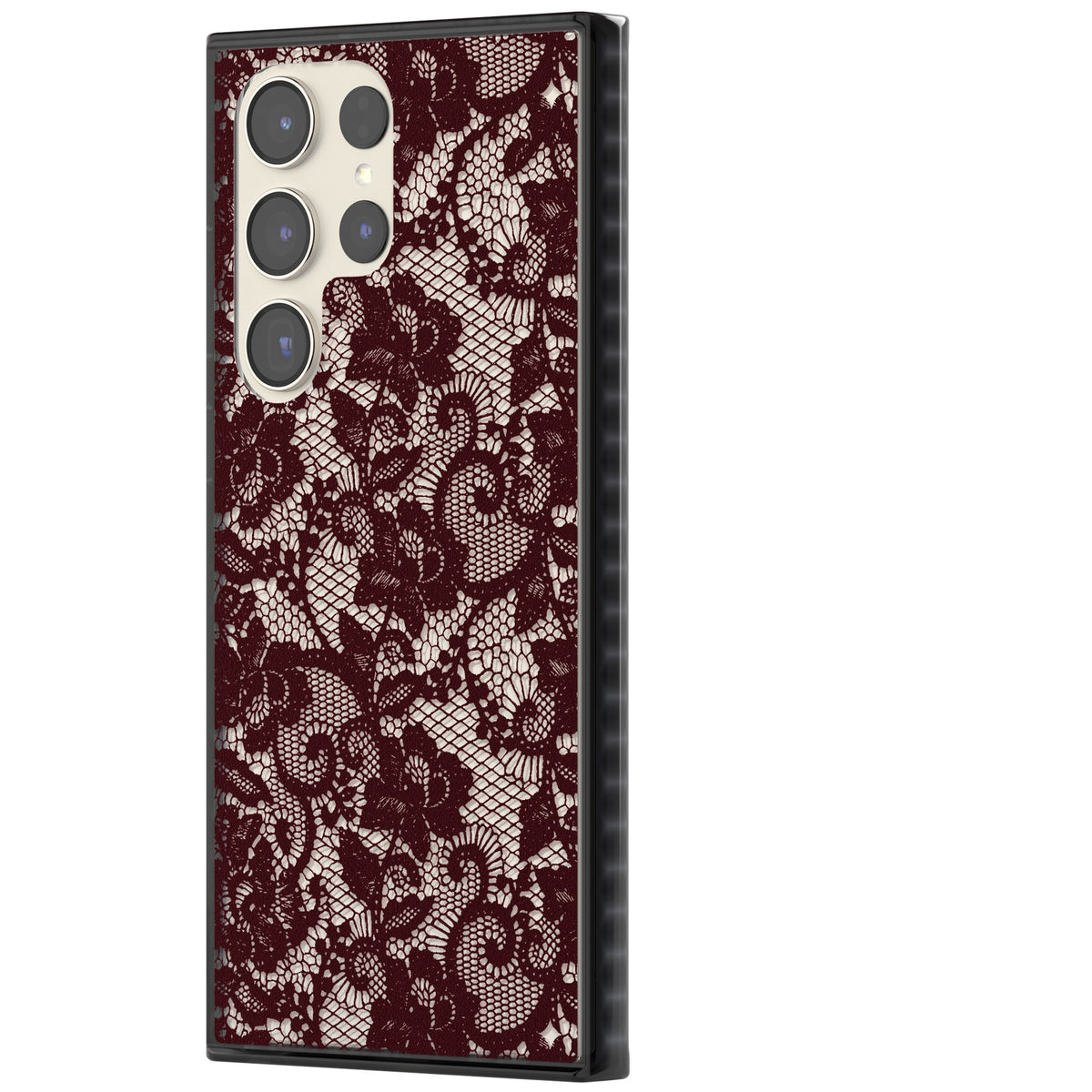Burgundy Lace Samsung S22 Ultra / Samsung S23 Ultra / Samsung S24 Ultra Impact Black Phone Case side