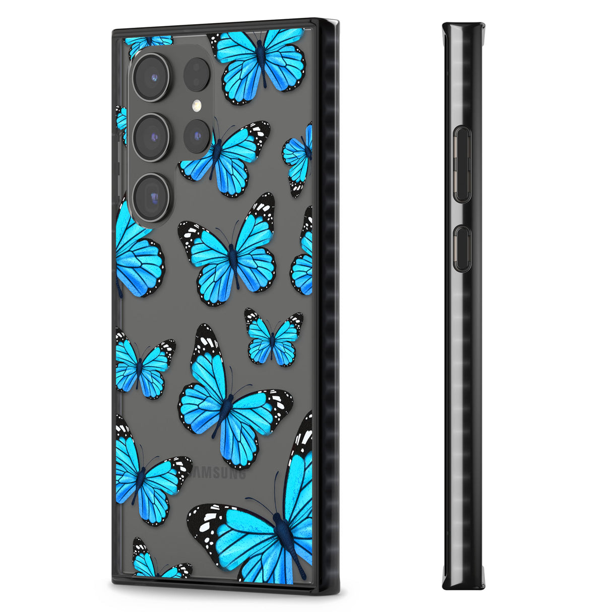 Blue Butterflies Impact Phone Case for Samsung Galaxy S24 Ultra , Samsung Galaxy S23 Ultra, Samsung Galaxy S22 Ultra