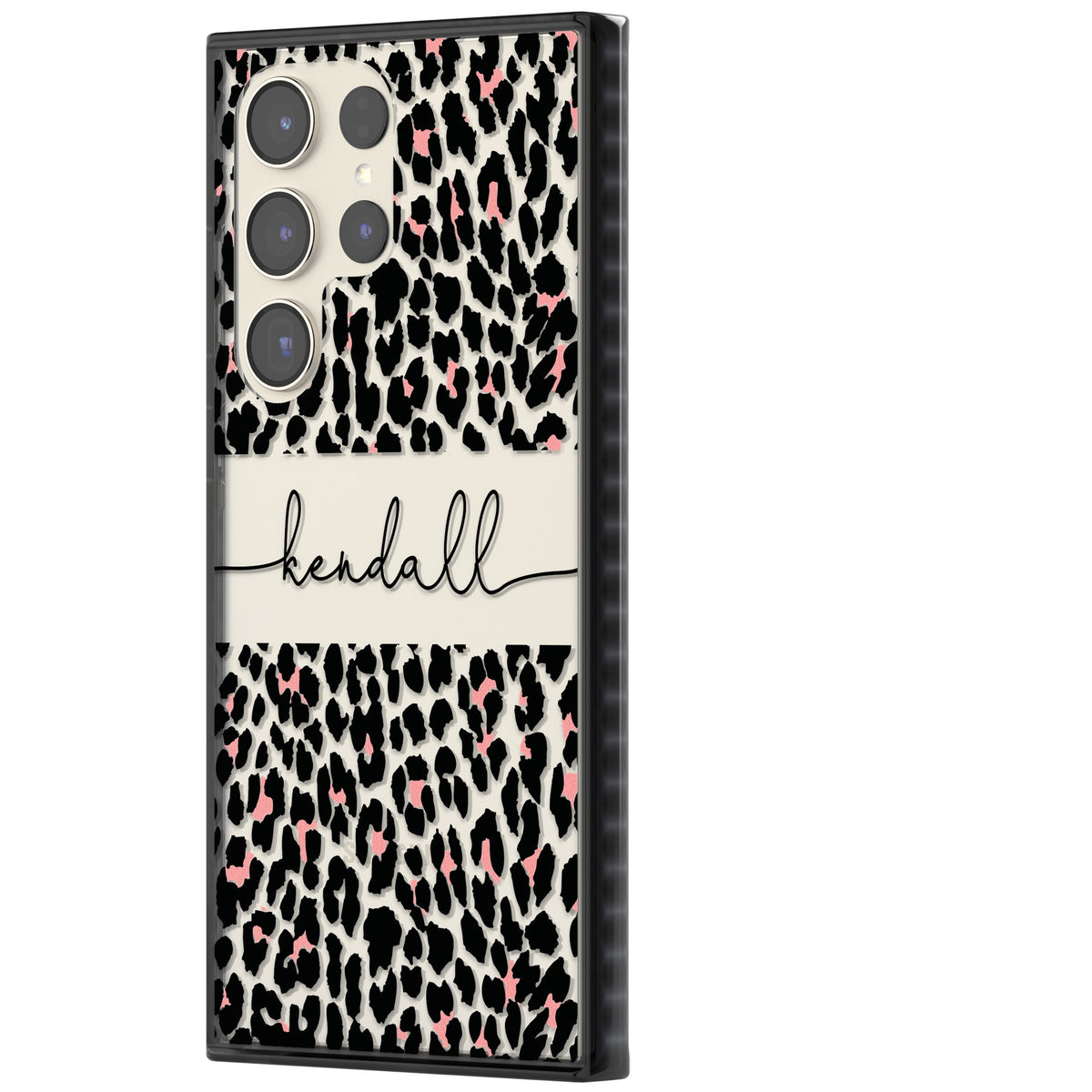 Personalised Tatty Leopard Samsung S22 Ultra / Samsung S23 Ultra / Samsung S24 Ultra Impact Black Phone Case side