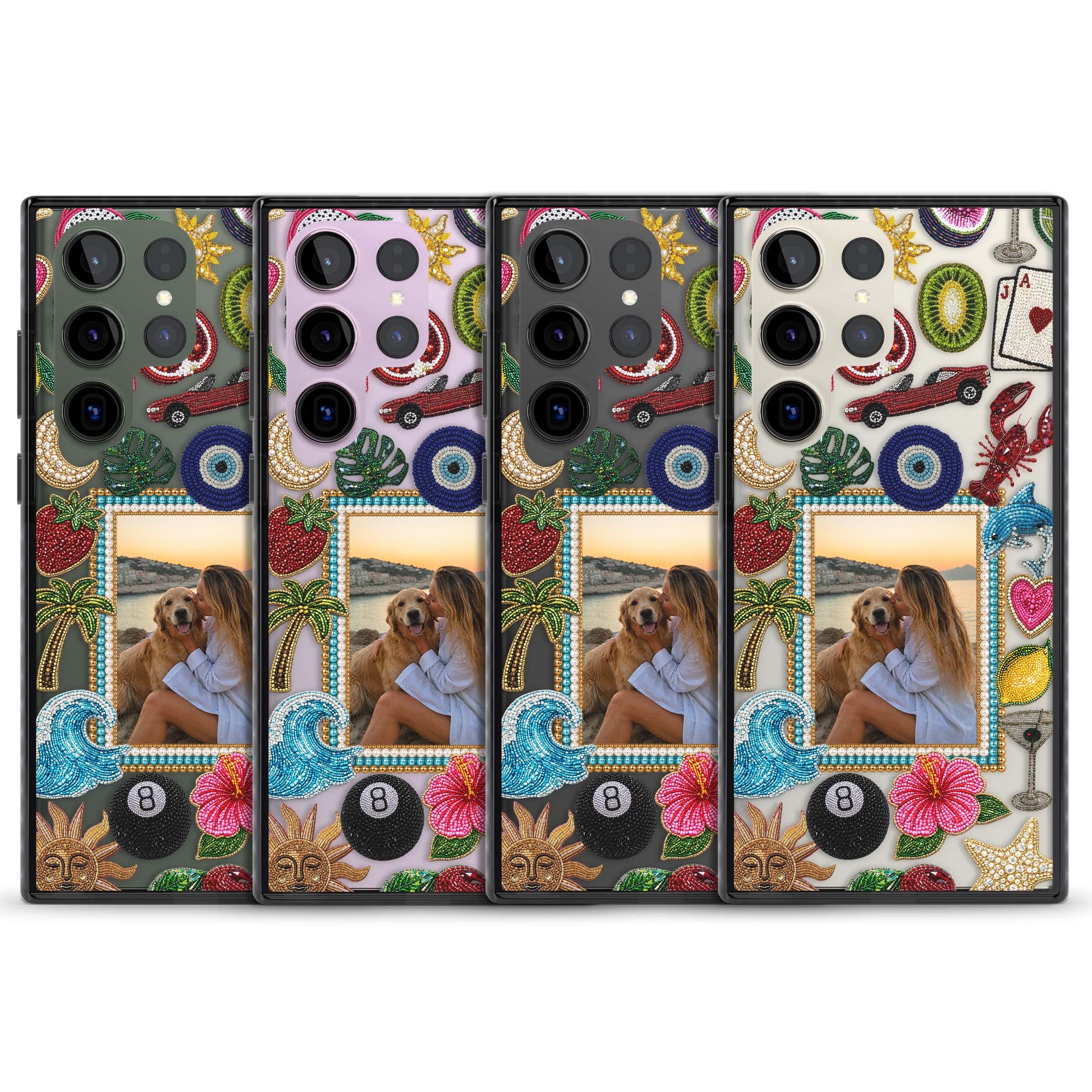 Beaded Photo coastal iPhone case | Black Impact case for Samsung Galaxy S24 Ultra, Samsung Galaxy S23 Ultra, Samsung Galaxy S22 Ultra