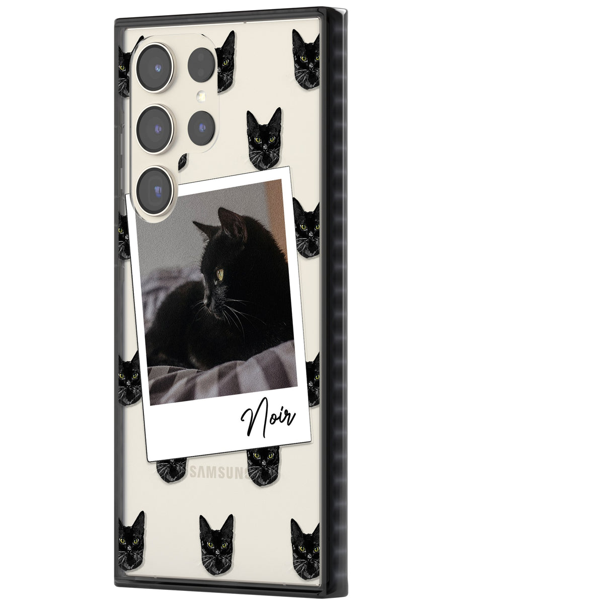 Personalised Bombay Cat Photo Samsung S22 Ultra / Samsung S23 Ultra / Samsung S24 Ultra Impact Black Phone Case side