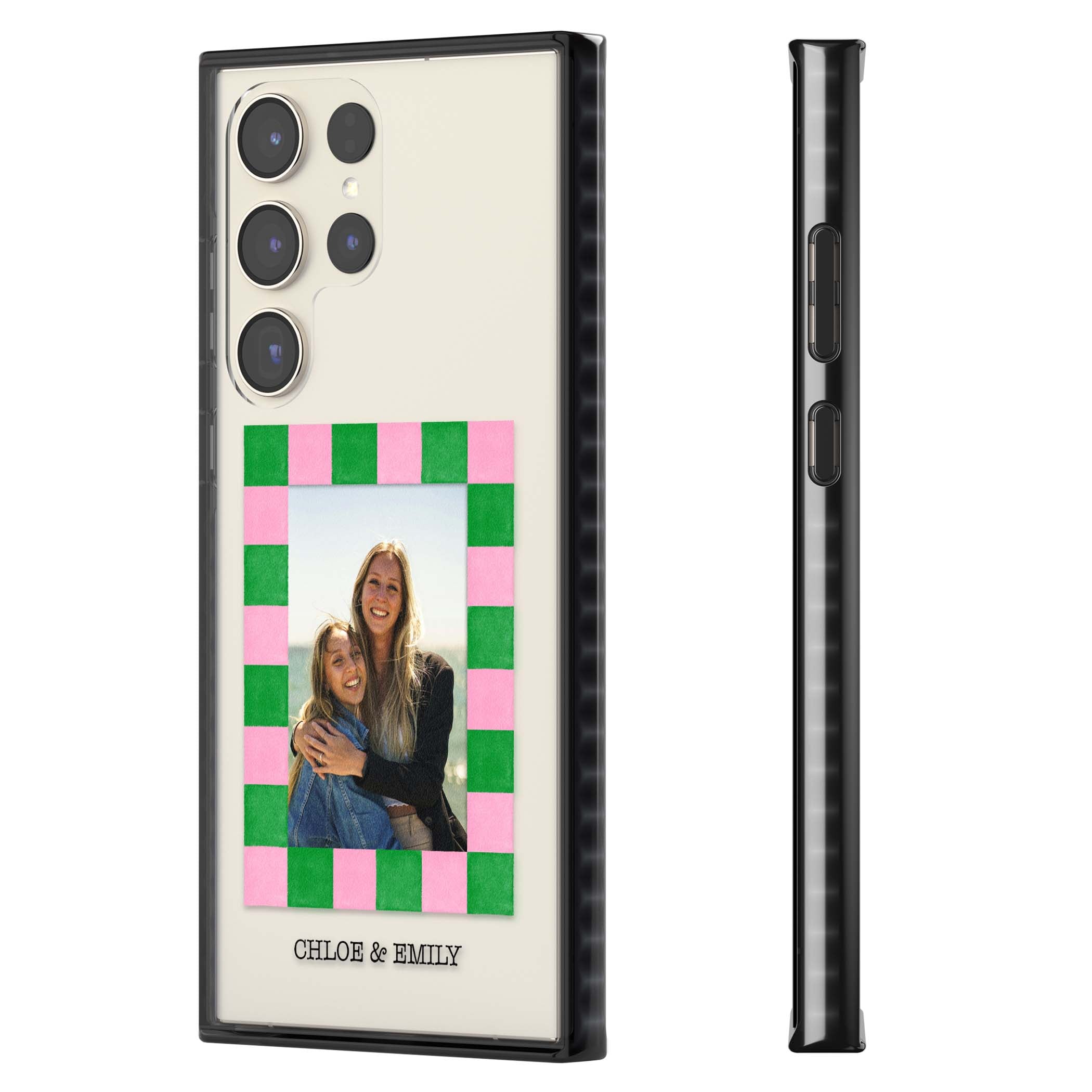 Riviera Check Photo cute iPhone case | Black Impact case for Samsung Galaxy S24 Ultra, Samsung Galaxy S23 Ultra, Samsung Galaxy S22 Ultra