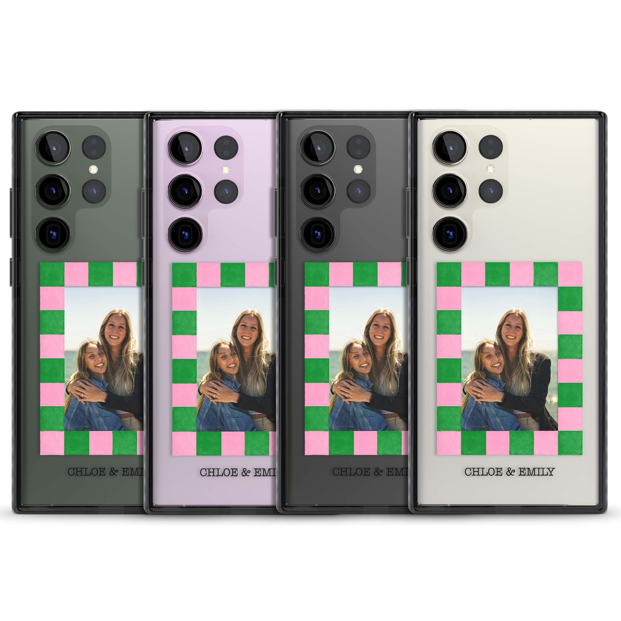 Riviera Check Photo cute iPhone case | Black Impact case for Samsung Galaxy S24 Ultra, Samsung Galaxy S23 Ultra, Samsung Galaxy S22 Ultra