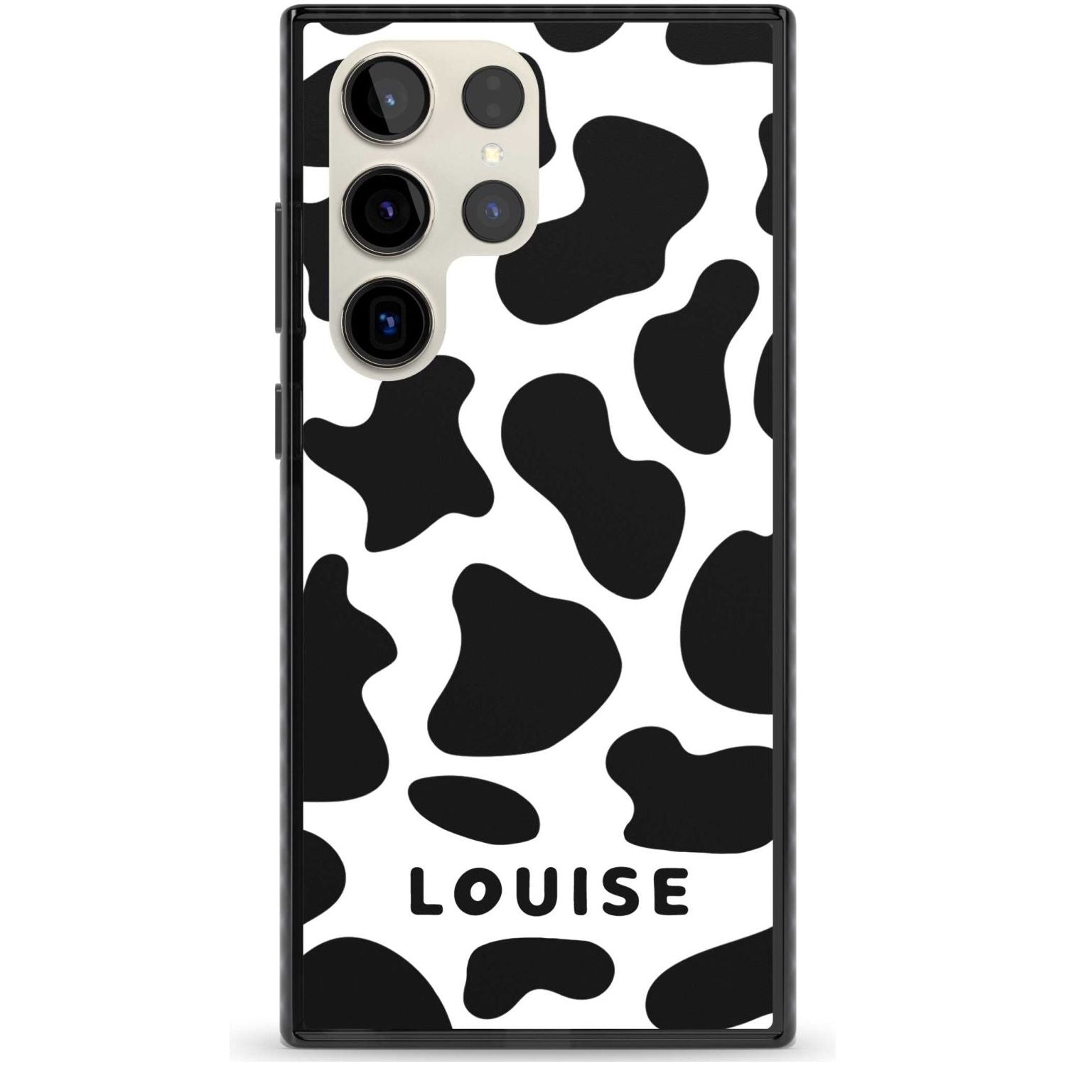 Personalised Cow Print Custom Phone Case Samsung S22 Ultra / Black Impact Case,Samsung S23 Ultra / Black Impact Case Blanc Space