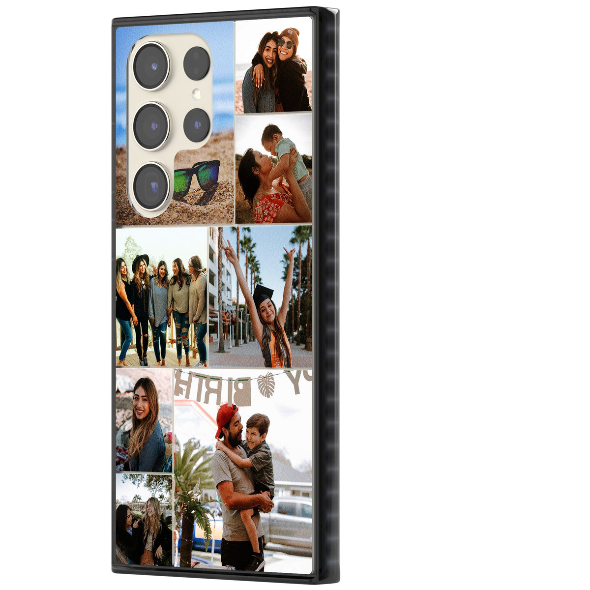 Personalised Photo Grid Samsung S22 Ultra / Samsung S23 Ultra / Samsung S24 Ultra Impact Black Phone Case side