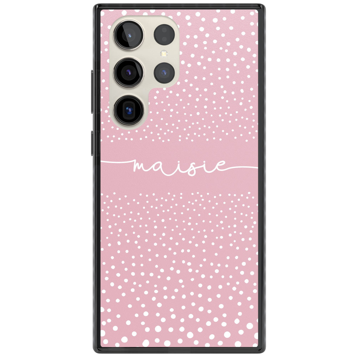 Personalised Pink Dots Samsung S22 Ultra / Samsung S23 Ultra / Samsung S24 Ultra Impact Black Phone Case front