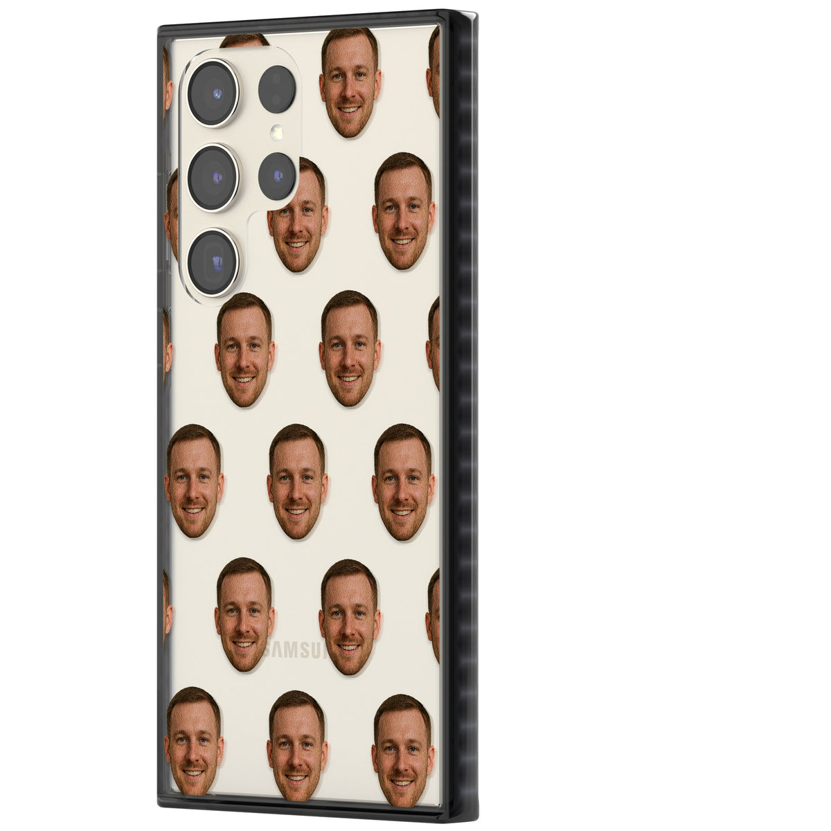 Face Pattern Samsung S22 Ultra / Samsung S23 Ultra / Samsung S24 Ultra Impact Black Phone Case side