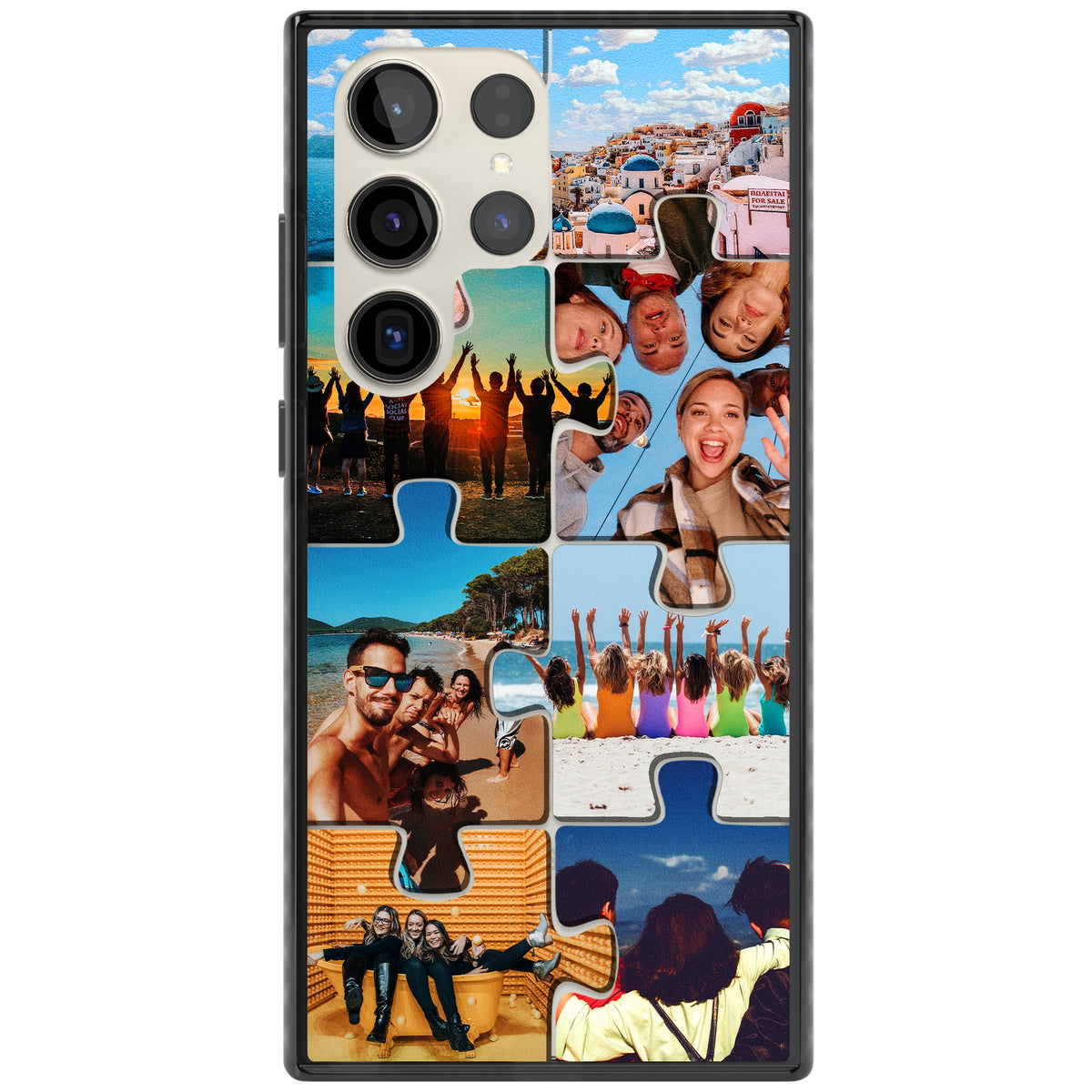 Personalised Jigsaw Photo Grid Samsung S22 Ultra / Samsung S23 Ultra / Samsung S24 Ultra Impact Black Phone Case front