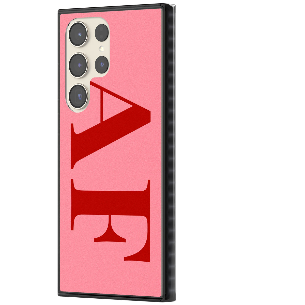 Personalised Red & Pink Letters Samsung S22 Ultra / Samsung S23 Ultra / Samsung S24 Ultra Impact Black Phone Case side