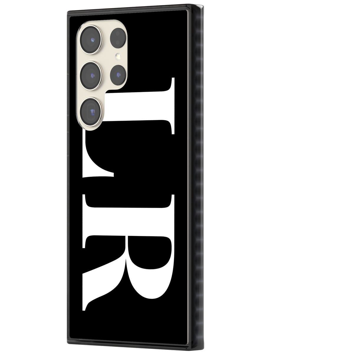 Personalised White & Black Letters Samsung S22 Ultra / Samsung S23 Ultra / Samsung S24 Ultra Impact Black Phone Case side