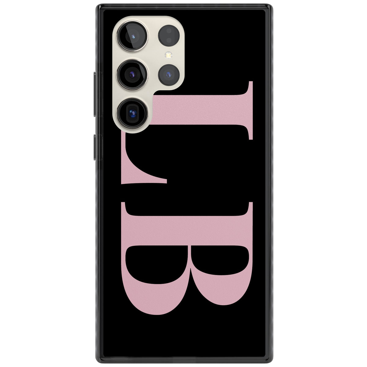 Personalised Pink & Black Letters Samsung S22 Ultra / Samsung S23 Ultra / Samsung S24 Ultra Impact Black Phone Case front