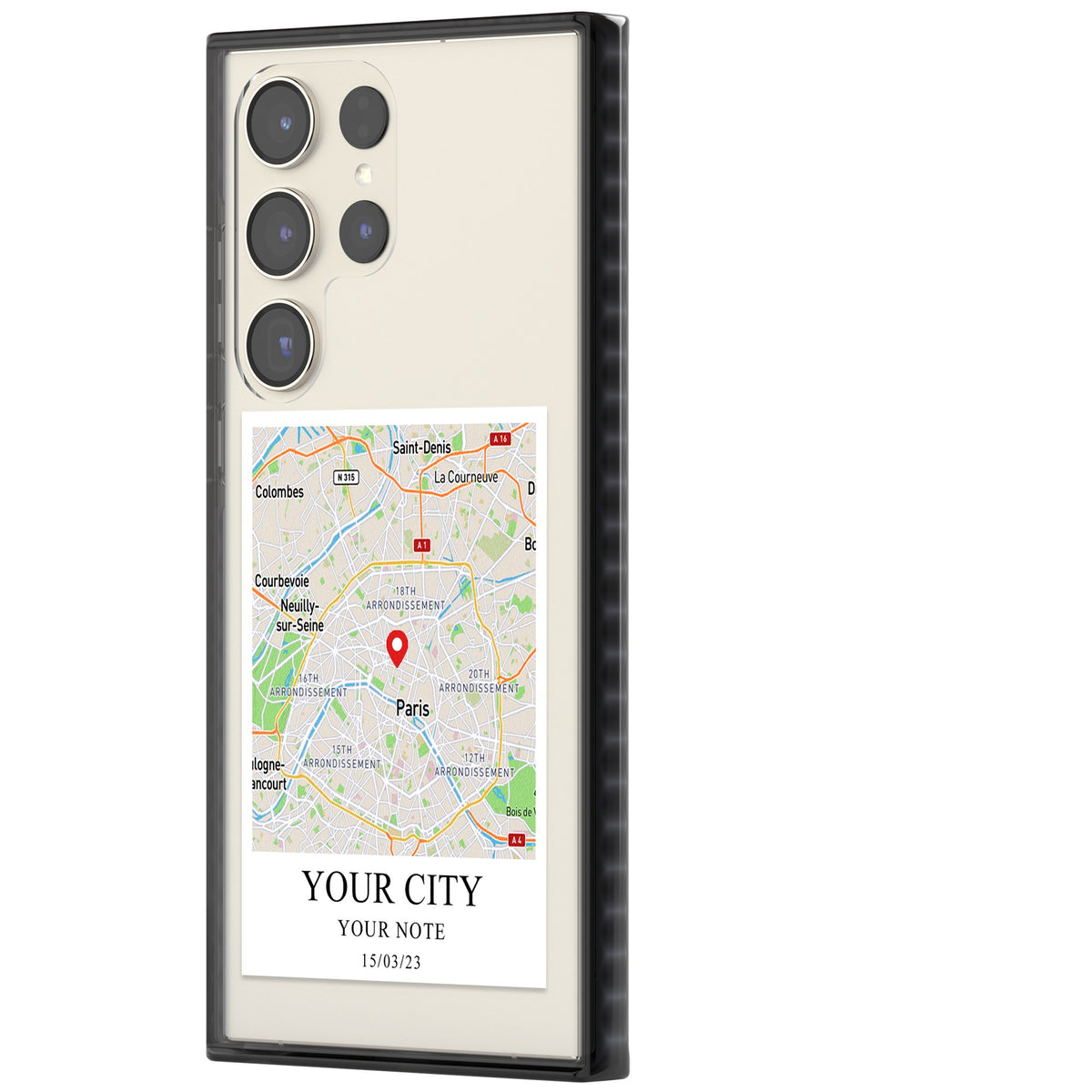 Personalised World Map Samsung S22 Ultra / Samsung S23 Ultra / Samsung S24 Ultra Impact Black Phone Case side
