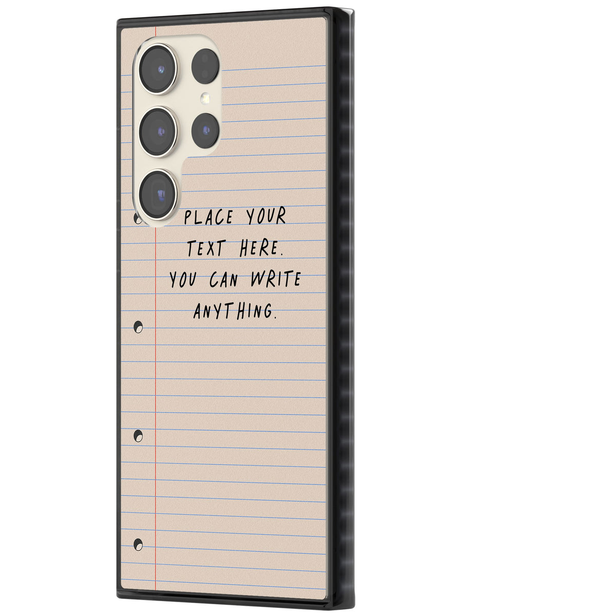 Personalised Lined Paper Samsung S22 Ultra / Samsung S23 Ultra / Samsung S24 Ultra Impact Black Phone Case side