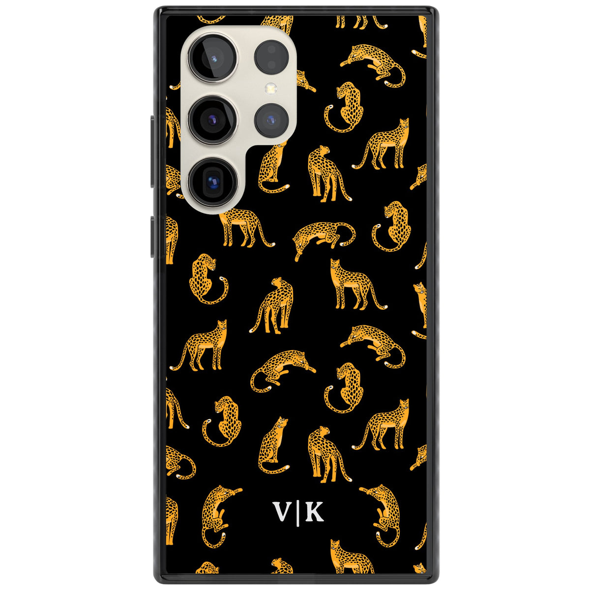 Personalised Safari Cheetahs Samsung S22 Ultra / Samsung S23 Ultra / Samsung S24 Ultra Impact Black Phone Case front