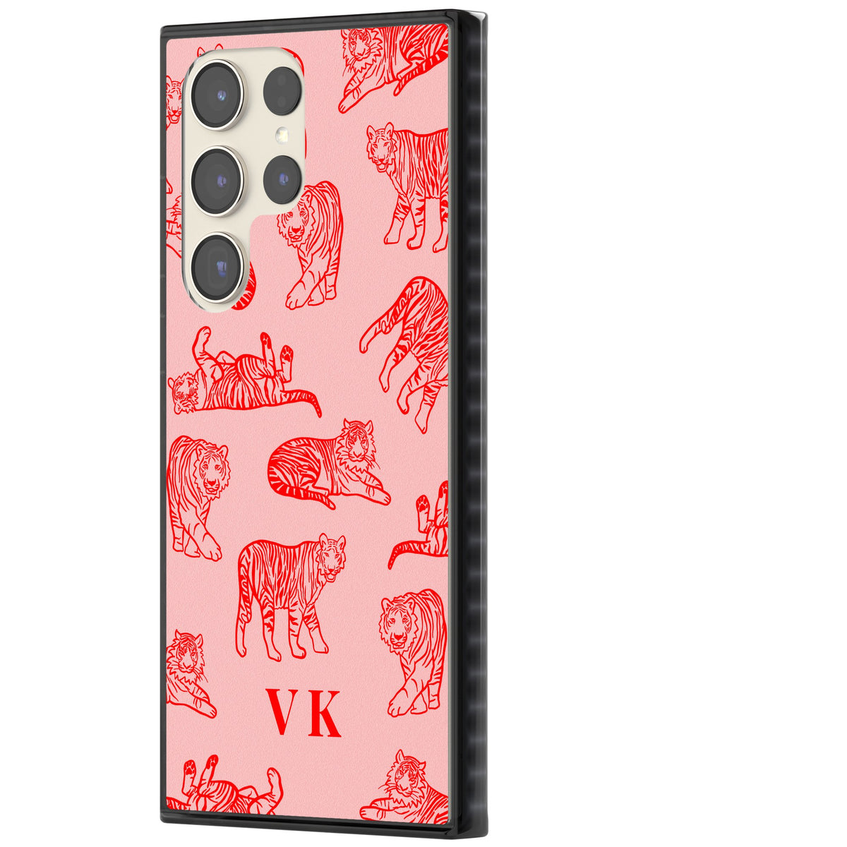 Personalised Scarlet Tiger Samsung S22 Ultra / Samsung S23 Ultra / Samsung S24 Ultra Impact Black Phone Case side
