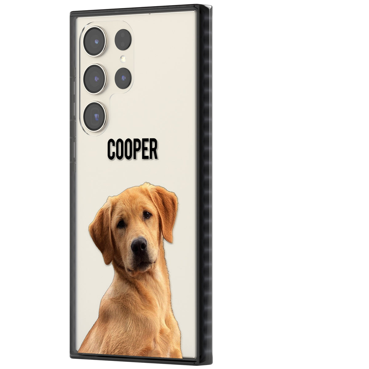 Personalised Pet Cutout & Name Samsung S22 Ultra / Samsung S23 Ultra / Samsung S24 Ultra Impact Black Phone Case side