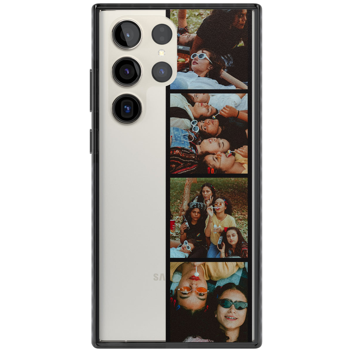 Personalised Photo Strip Samsung S22 Ultra / Samsung S23 Ultra / Samsung S24 Ultra Impact Black Phone Case front