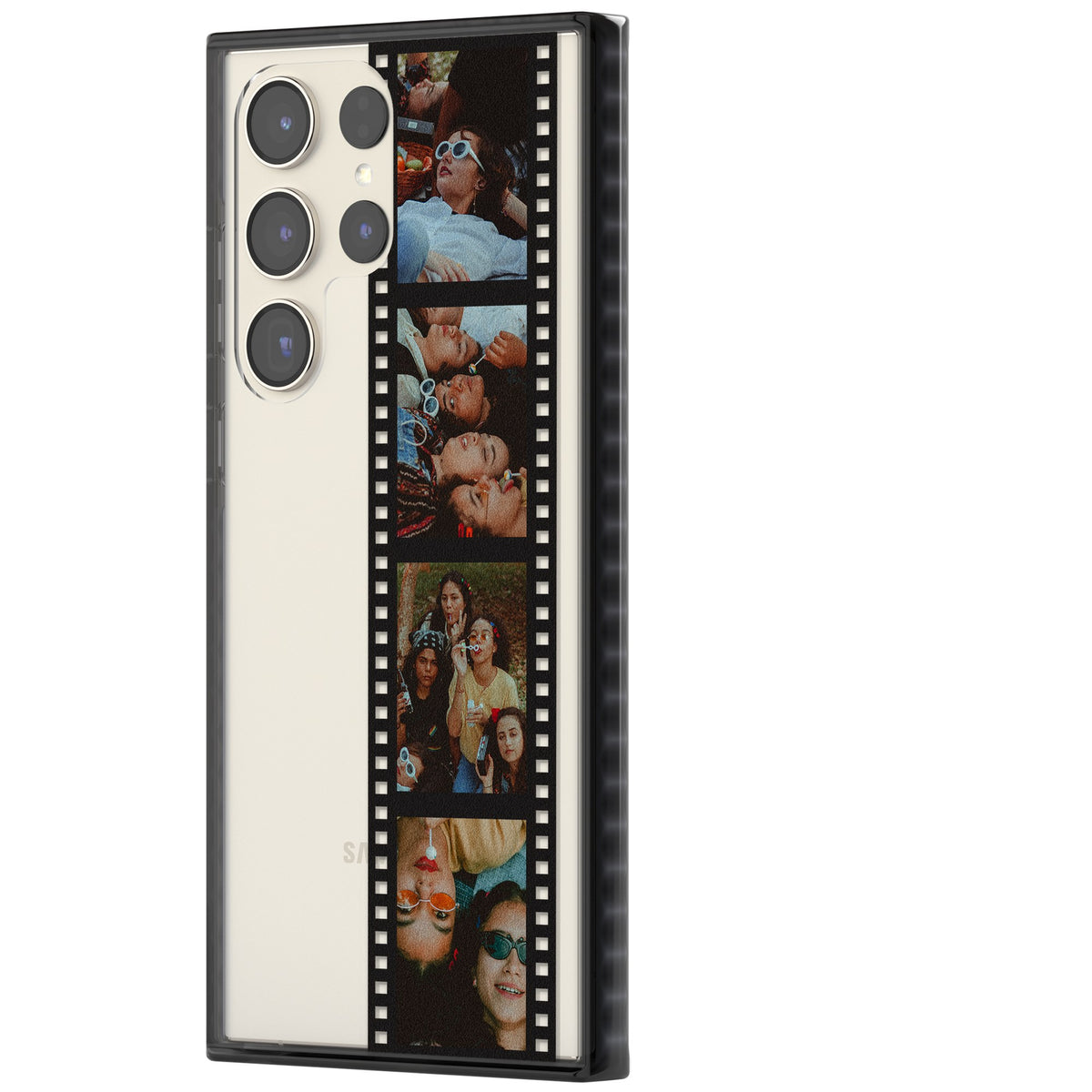 Personalised Photo Film Strip Samsung S22 Ultra / Samsung S23 Ultra / Samsung S24 Ultra Impact Black Phone Case side