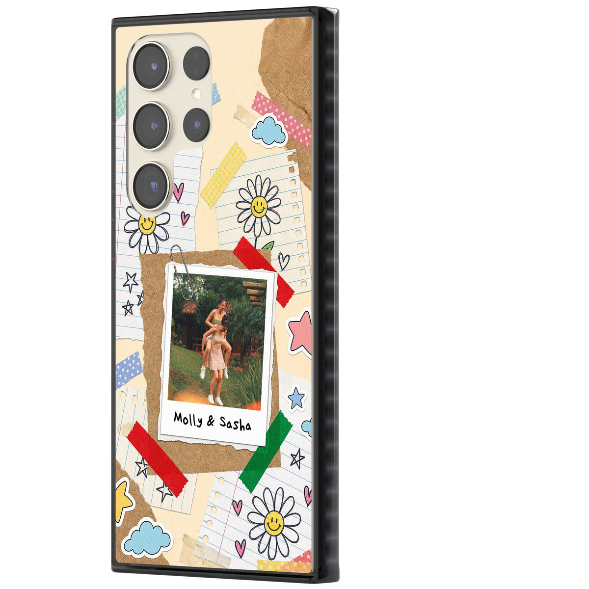 Personalised Scrapbook Photo Samsung S22 Ultra / Samsung S23 Ultra / Samsung S24 Ultra Impact Black Phone Case side