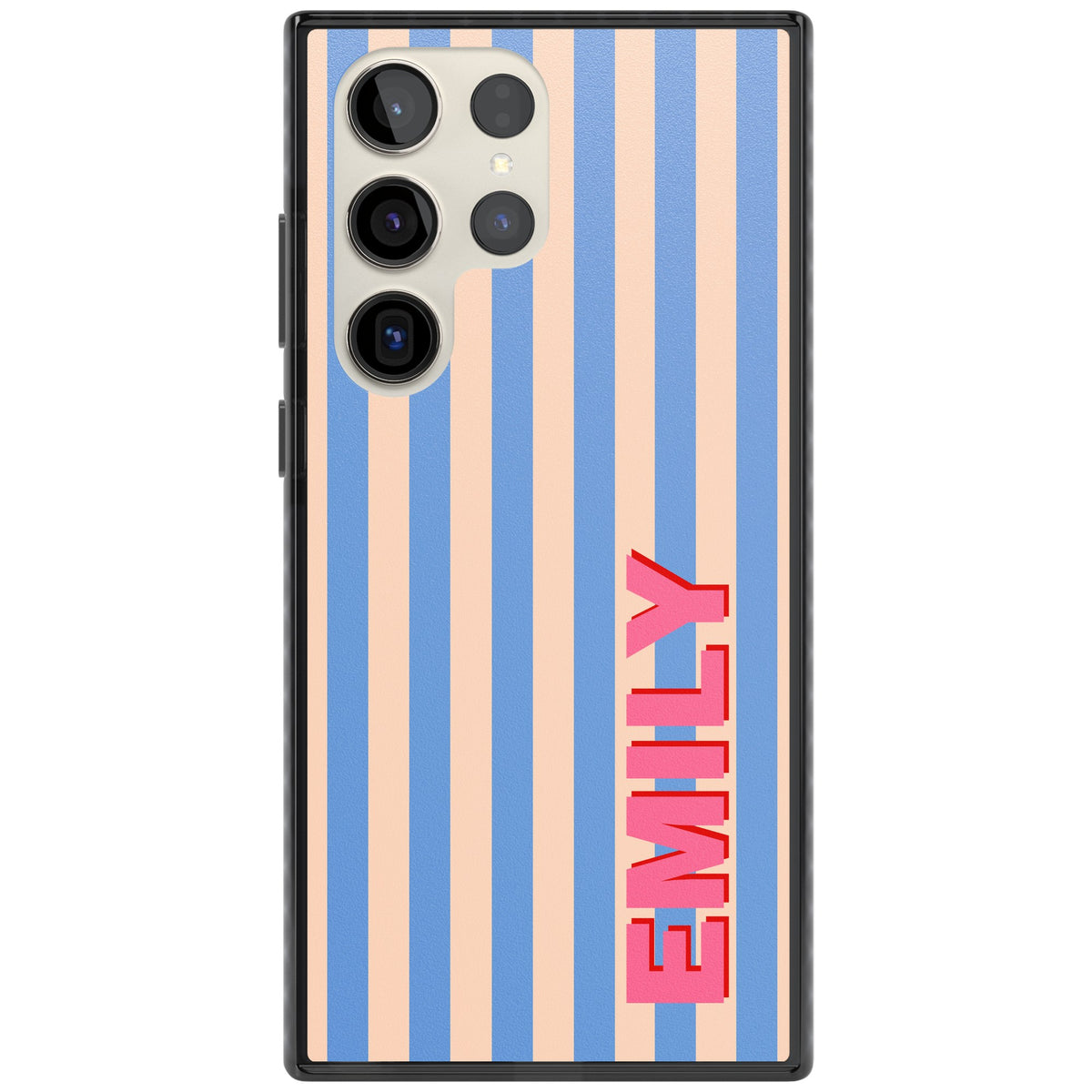 Personalised Coastal Stripe Samsung S22 Ultra / Samsung S23 Ultra / Samsung S24 Ultra Impact Black Phone Case front