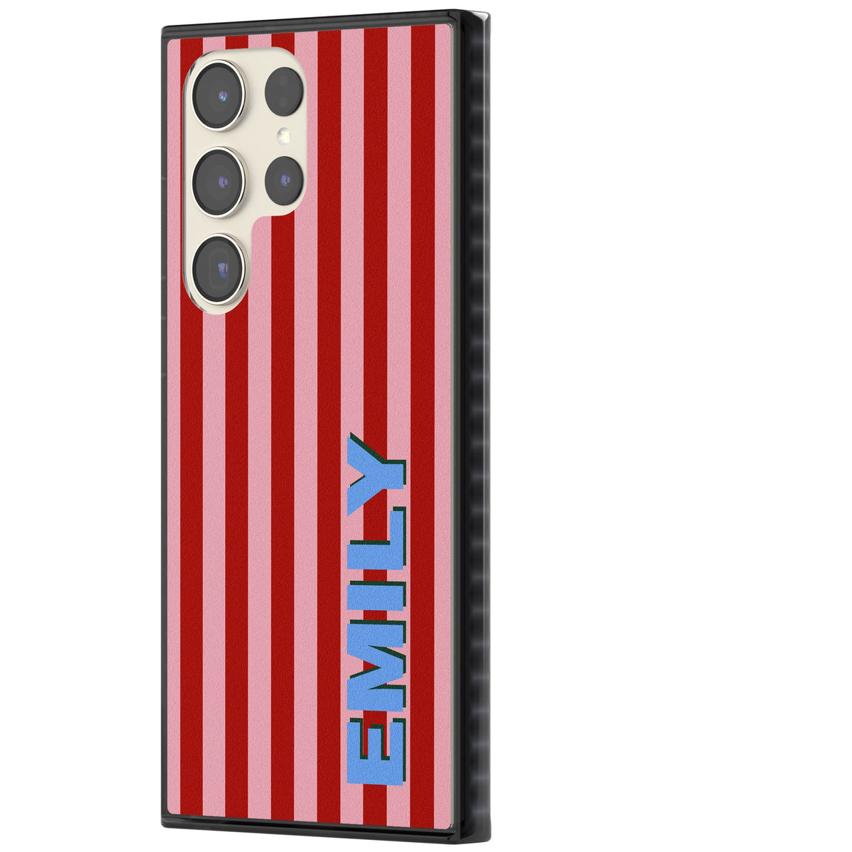 Personalised Market Stripe Samsung S22 Ultra / Samsung S23 Ultra / Samsung S24 Ultra Impact Black Phone Case side
