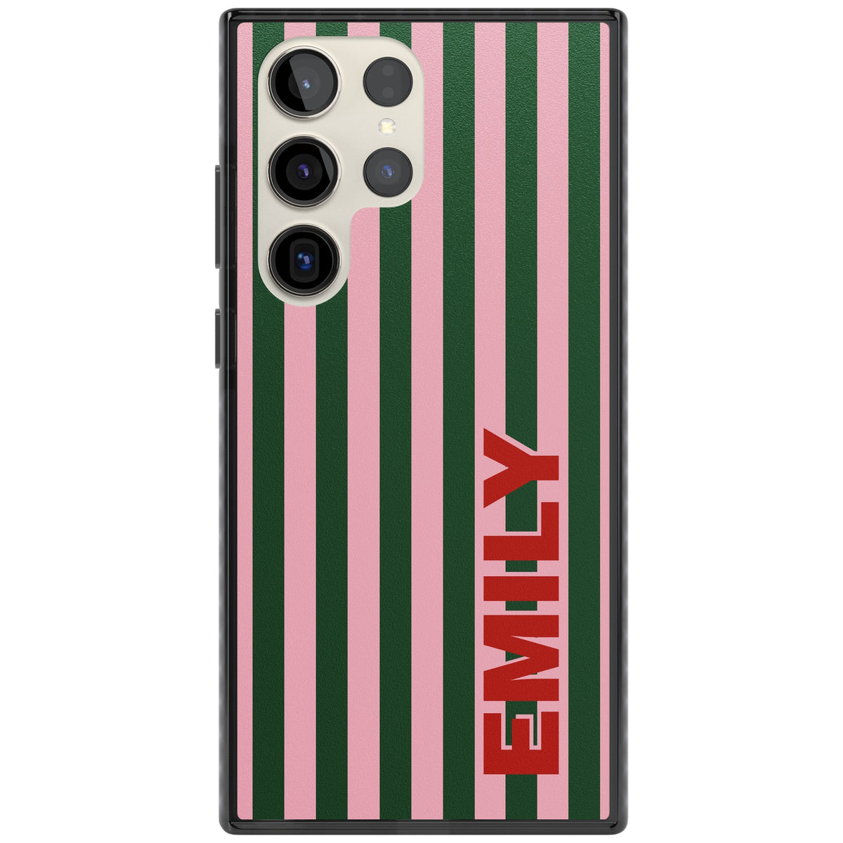 Personalised Italian Stripe Samsung S22 Ultra / Samsung S23 Ultra / Samsung S24 Ultra Impact Black Phone Case front