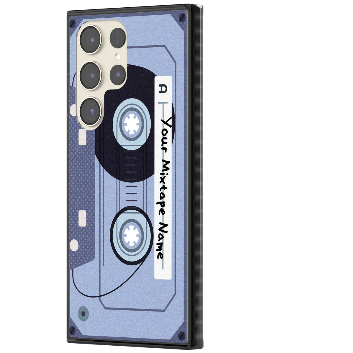 Personalised Retro Mixtape Industrial Samsung S22 Ultra / Samsung S23 Ultra / Samsung S24 Ultra Impact Black Phone Case side