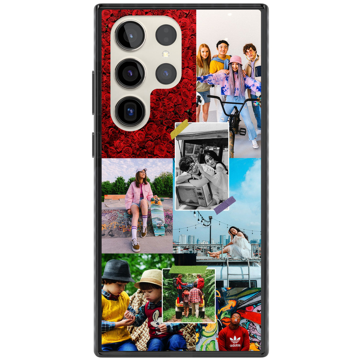 Personalised Photo Collage Samsung S22 Ultra / Samsung S23 Ultra / Samsung S24 Ultra Impact Black Phone Case front