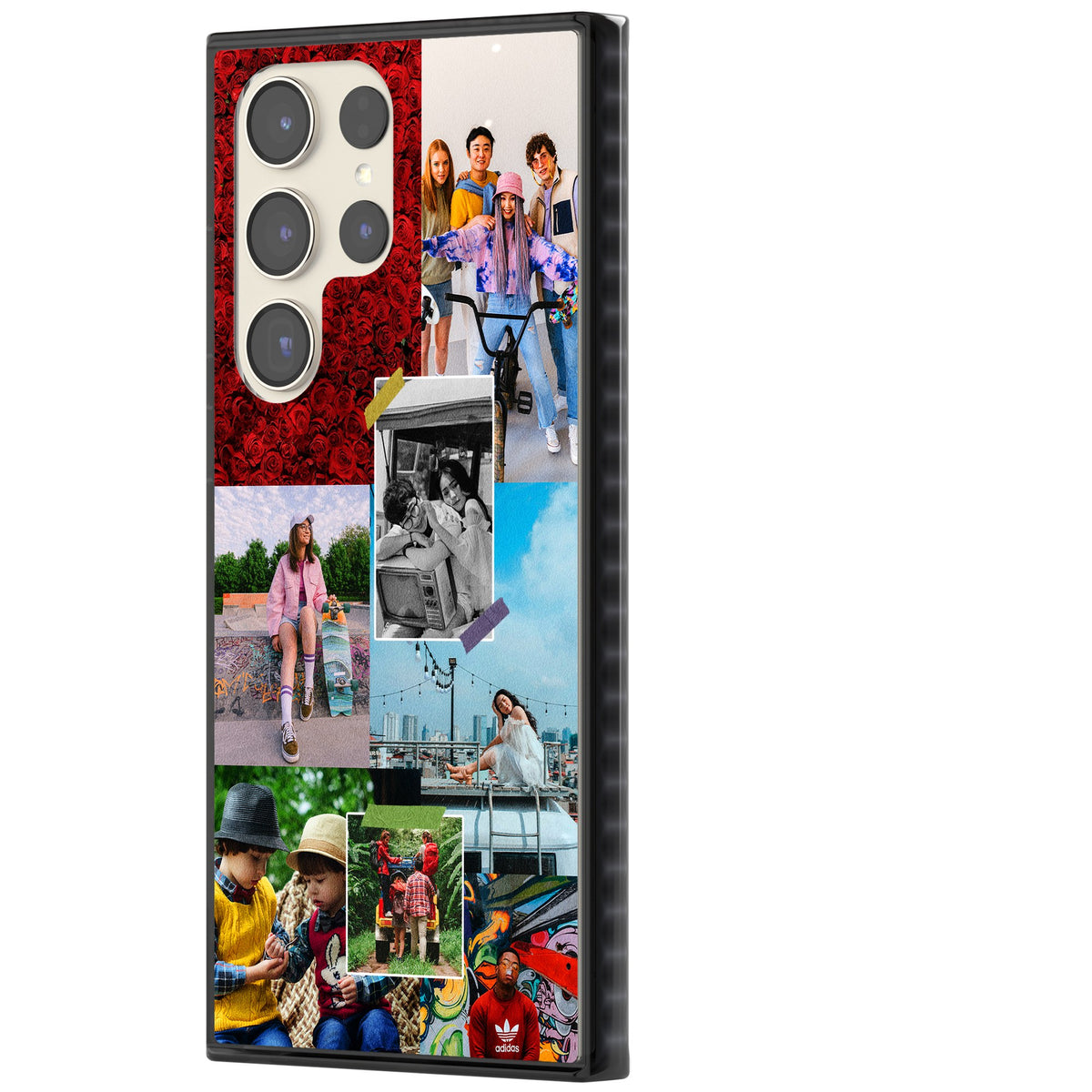 Personalised Photo Collage Samsung S22 Ultra / Samsung S23 Ultra / Samsung S24 Ultra Impact Black Phone Case side