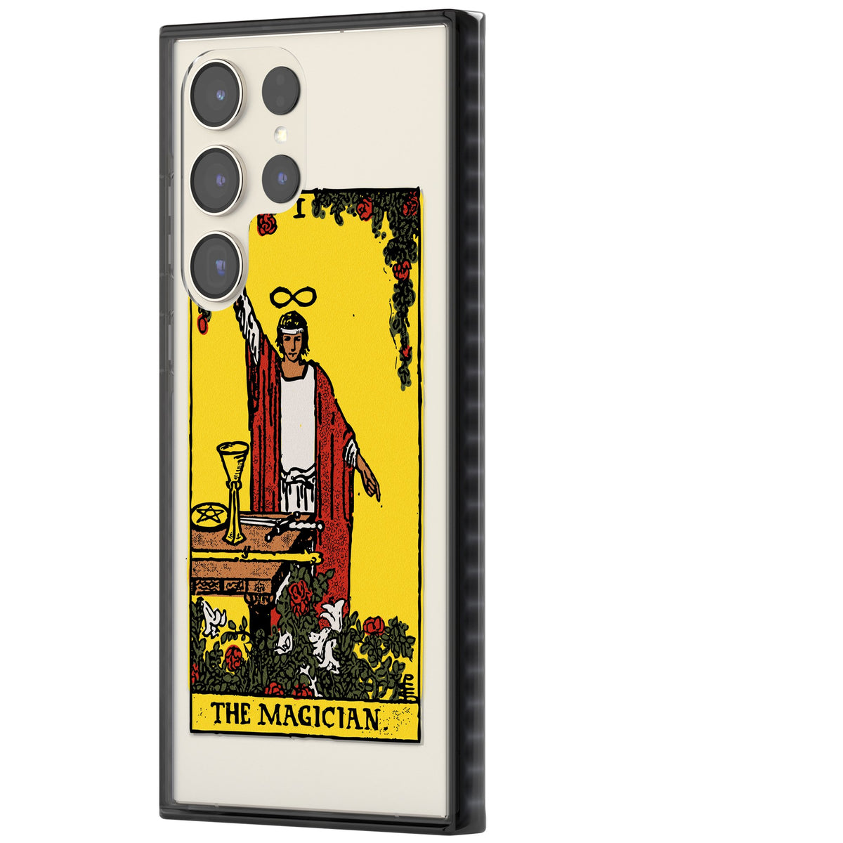Personalised The Magician Tarot Card (Color) Samsung S22 Ultra / Samsung S23 Ultra / Samsung S24 Ultra Impact Black Phone Case side
