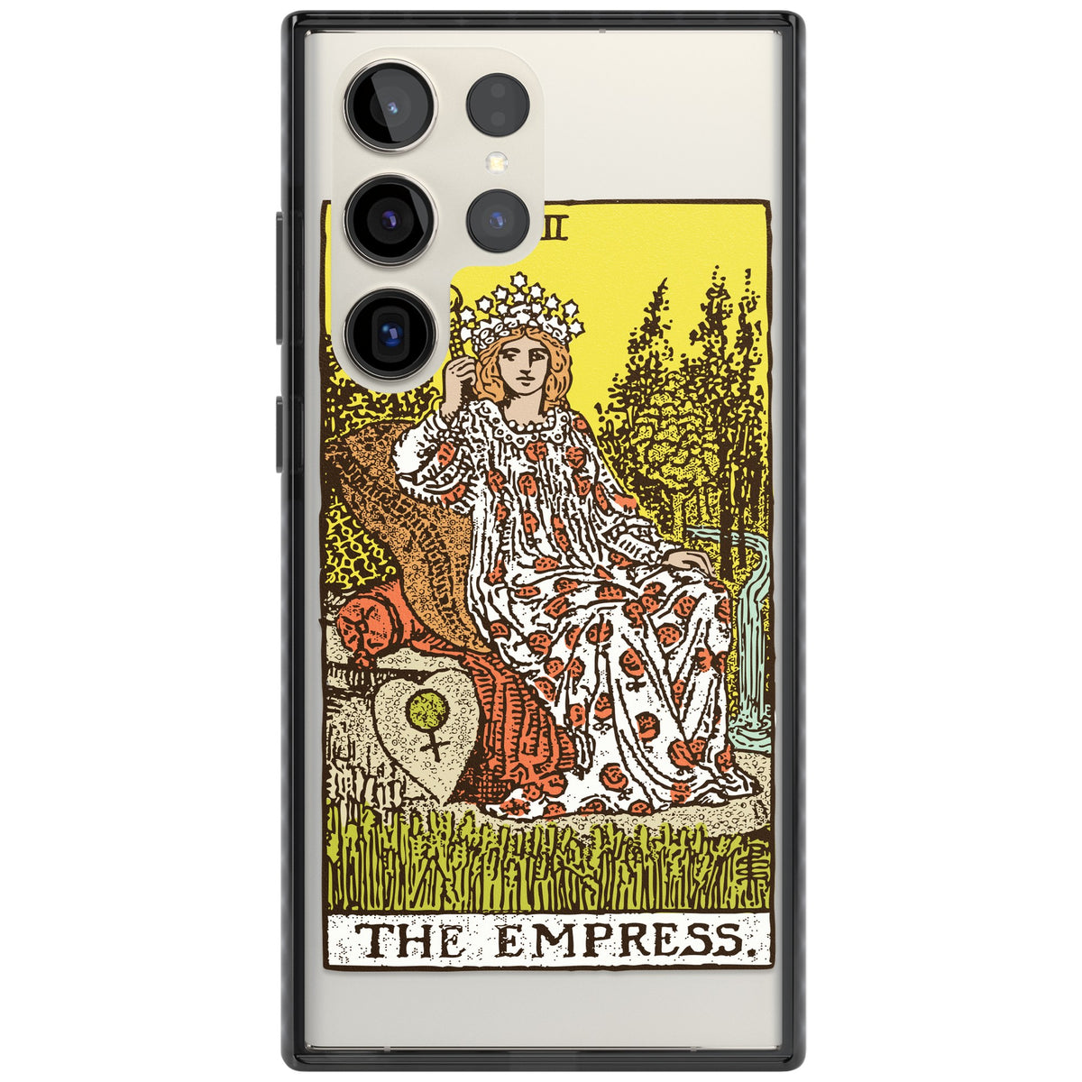 Personalised The Empress Tarot Card (Color) Samsung S22 Ultra / Samsung S23 Ultra / Samsung S24 Ultra Impact Black Phone Case front