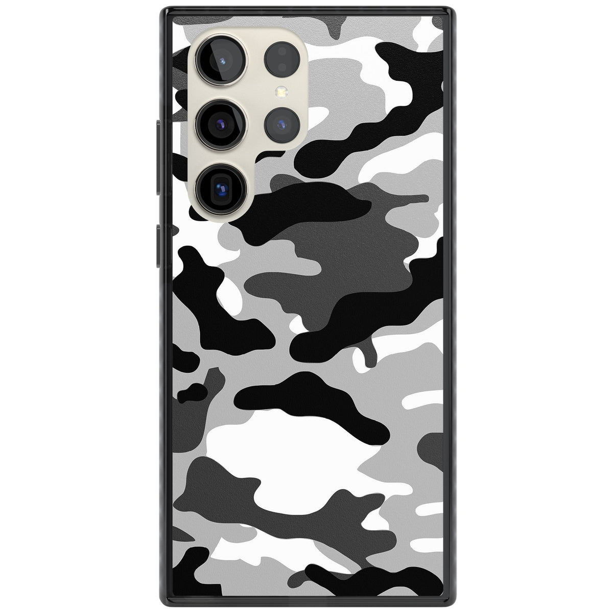Grey Camo Samsung S22 Ultra / Samsung S23 Ultra / Samsung S24 Ultra Impact Black Phone Case front
