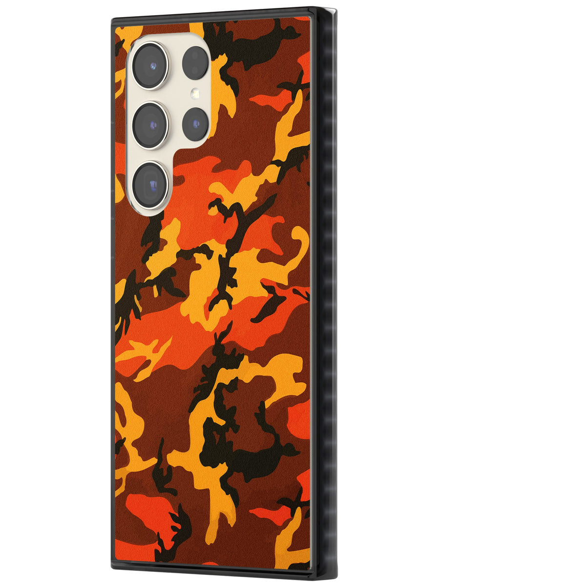 Orange Camo Samsung S22 Ultra / Samsung S23 Ultra / Samsung S24 Ultra Impact Black Phone Case side