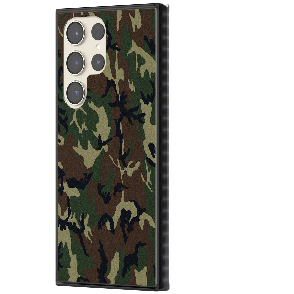 Forest Green Camo Samsung S22 Ultra / Samsung S23 Ultra / Samsung S24 Ultra Impact Black Phone Case side