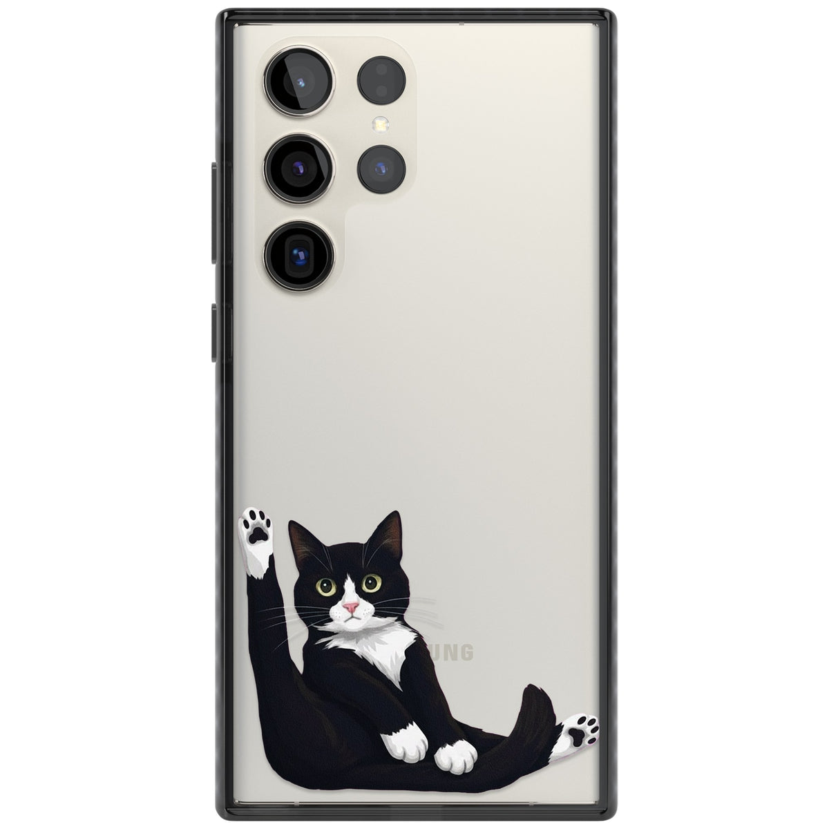 Mid-Groom Cat Samsung S22 Ultra / Samsung S23 Ultra / Samsung S24 Ultra Impact Black Phone Case front