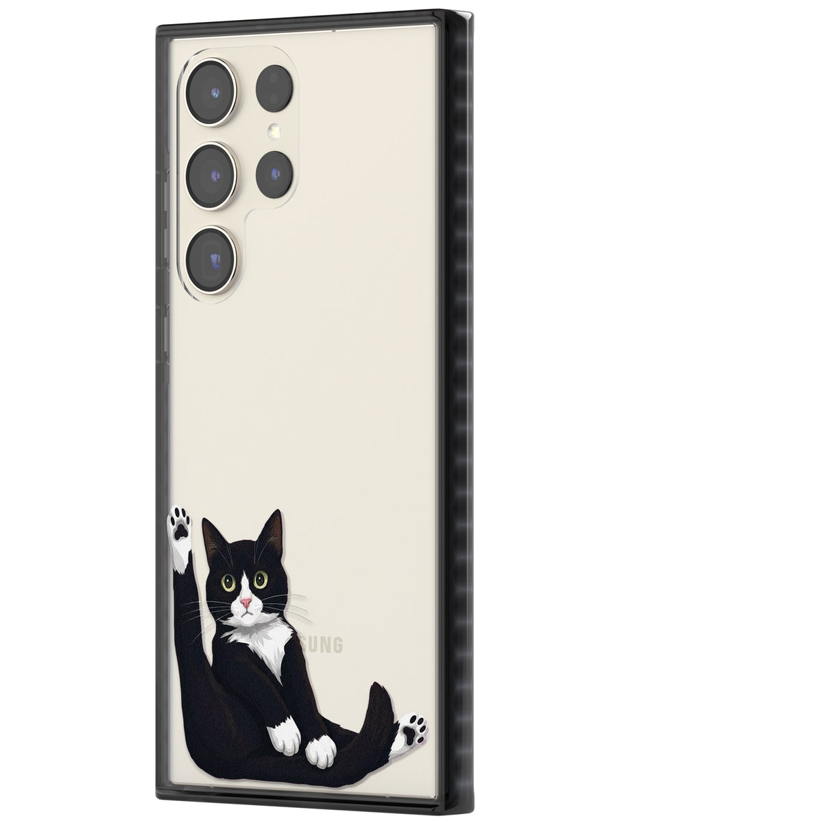 Mid-Groom Cat Samsung S22 Ultra / Samsung S23 Ultra / Samsung S24 Ultra Impact Black Phone Case side