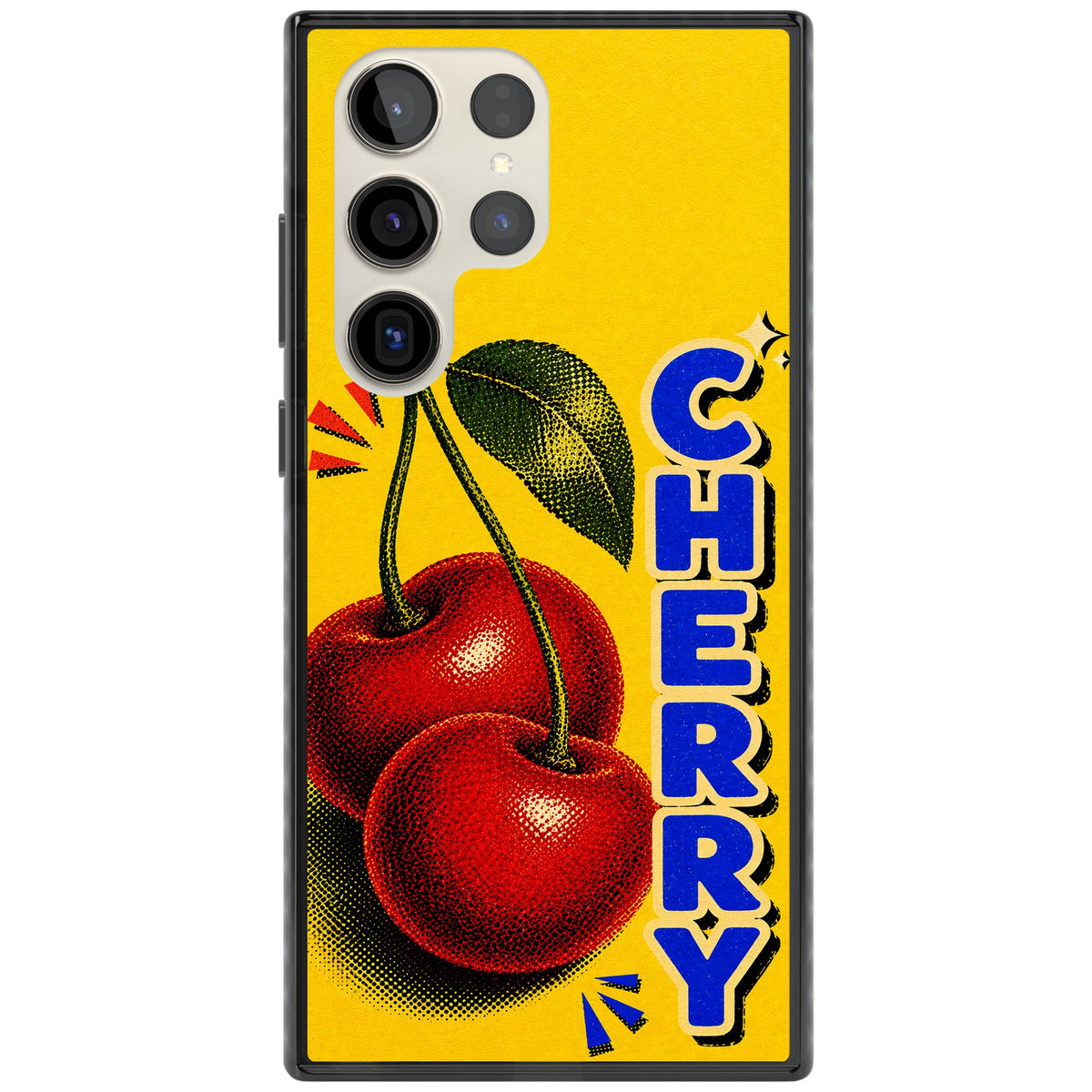 Cherry Yellow Samsung S22 Ultra / Samsung S23 Ultra / Samsung S24 Ultra Impact Black Phone Case front